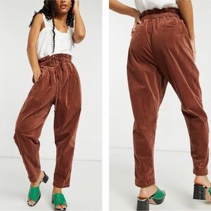 Free People Margate Corduroy Trouser Pants In Gingerbread Tea Size XS